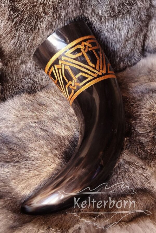 "Dwarven Hammer" Drinking Horn