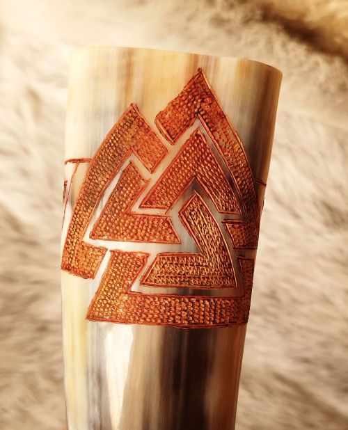 "Valknut" Small Drinking Horn