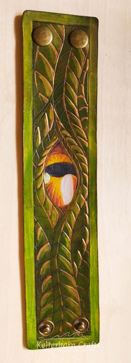 Green Dragon´s Eye Leather Bracelet