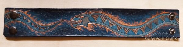 Jörmungandr Leather Bracelet (Coppery Glow)
