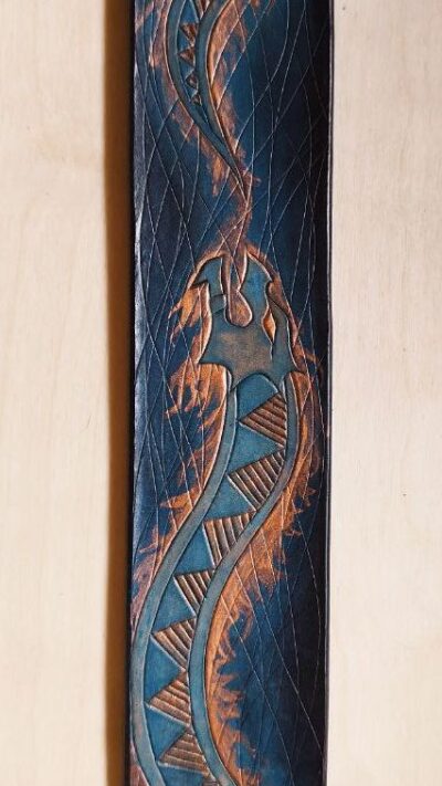 Jörmungandr Leather Bracelet (Coppery Glow)