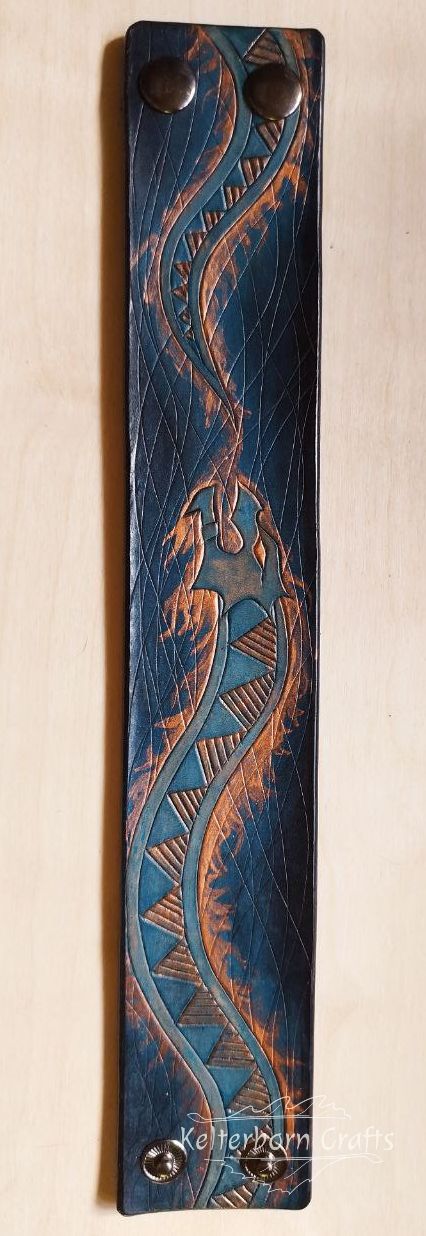 Jörmungandr Leather Bracelet (Coppery Glow)