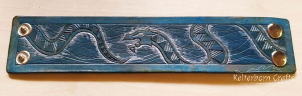 Jörmungandr Leather Bracelet (Silvery Glow)