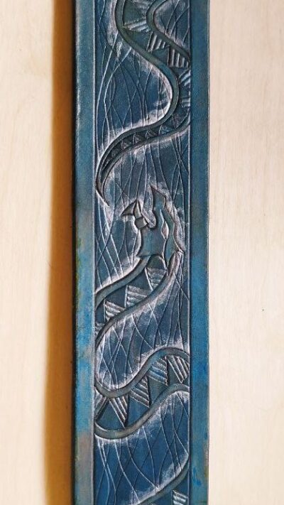 Jörmungandr Leather Bracelet (Silvery Glow)