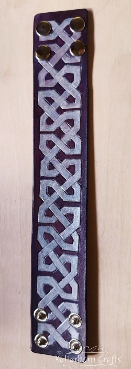 Violet Nordic Knots Leather Bracelet