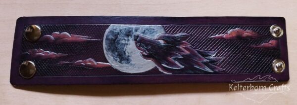 Howling Wolf Leather Bracelet