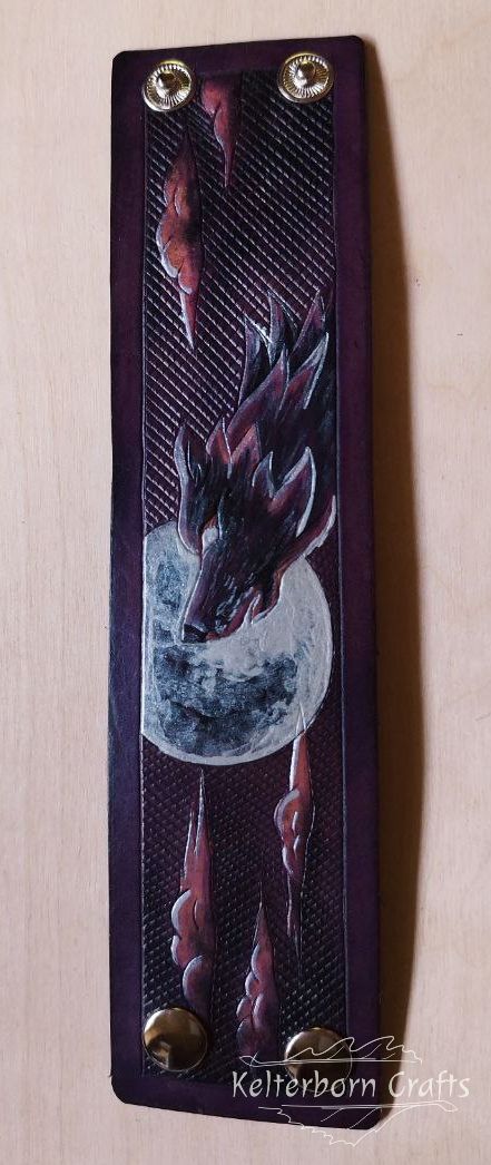 Howling Wolf Leather Bracelet