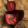 "Red Flames" Leather Belt Horn Holder
