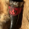 "Red Flames" Leather Belt Horn Holder