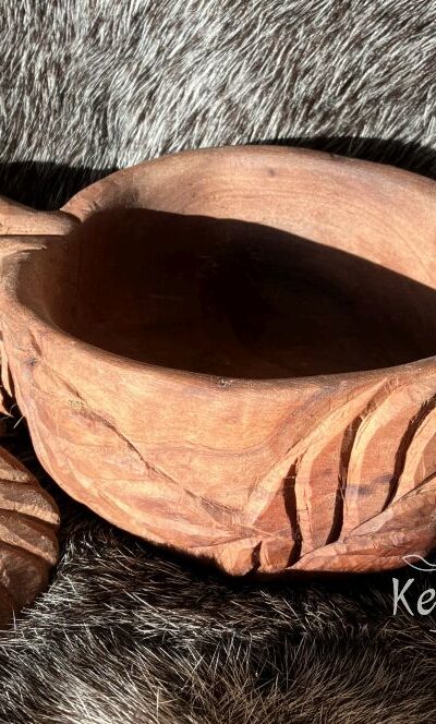 Kuksa with Carved Leaves