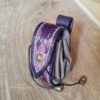 Mini Leather Pouch "World Serpent" - Violet and Grey