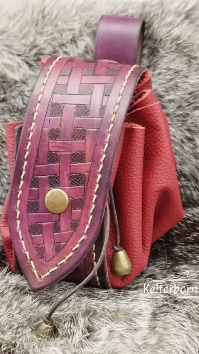 Big Leather Pouch "Weaving"