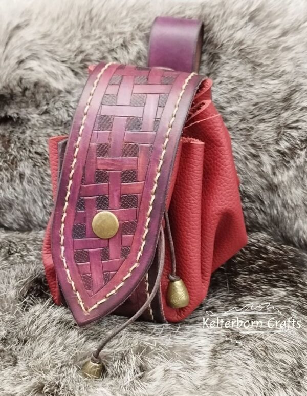 Big Leather Pouch "Weaving"