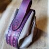 HUGE Leather Pouch "Nordic Patterns" - Purple and Grey