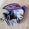 Mini Leather Pouch "World Serpent" - Violet and Grey