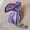 Mini Leather Pouch "World Serpent" - Violet and Grey