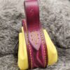 Small Leather Pouch "Scales" - Purple and Yellow