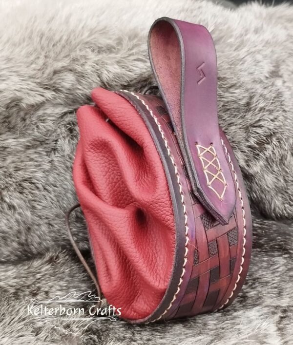 Big Leather Pouch "Weaving"
