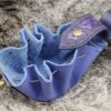 Small Leather Pouch "Triangles" - Violet and Blue