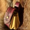 Small Leather Pouch "Scales" - Purple and Yellow