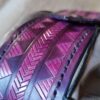 HUGE Leather Pouch "Nordic Patterns" - Purple and Grey